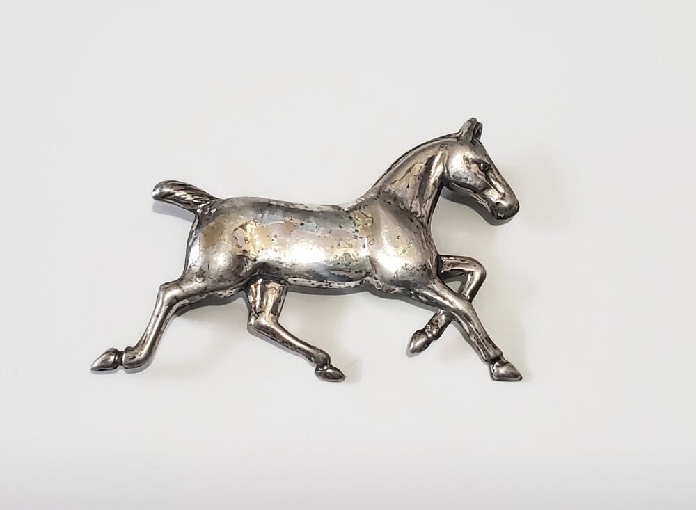 Vintage Danecraft Sterling Silver Running Horse Brooch Pin 925